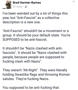 antifainternational: ct4cd:  we-are-swashbuckler:  we-are-swashbuckler: A friend of mine posted this to Facebook and I realised how important this sentiment is.  The original author has asked me to unblur his name because he ‘[has] a fucking book