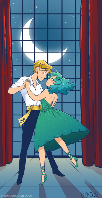 Dance of the Wind and SeaHaruka and Michiru, aka Sailor Uranus and Sailor Neptune, dancing the night