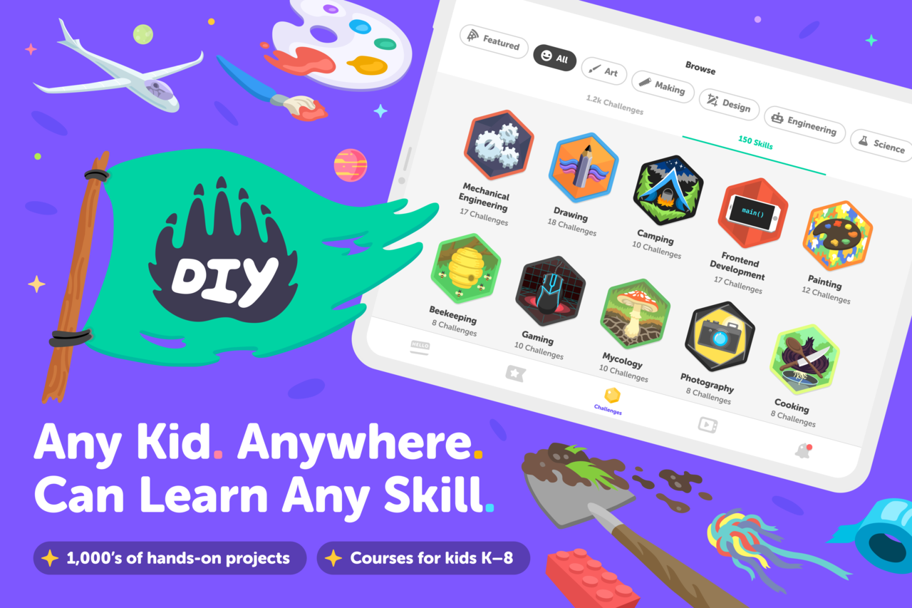 diy:
“ As you may already know, we run two amazing learning communities for kids, DIY.org and JAM.com.
They share a lot in common:
• Both support kids in the exact same age range (6-14)
• Both teach kids through hands-on projects
• Both provide a...