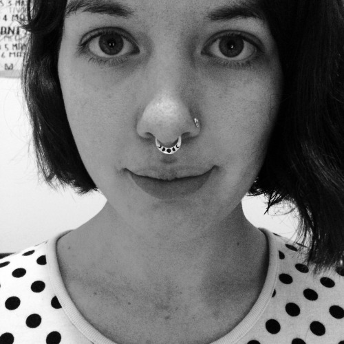 Moon phase septum ring + venus symbol nose stud