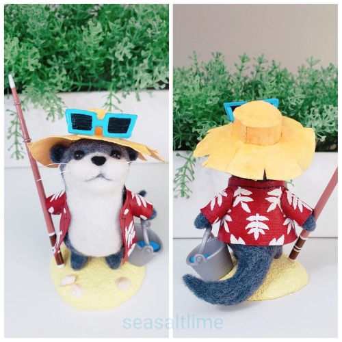 It’s a great day for fishing in Eorzea  I needlefelted the Abroader Otter minion from FFXIV! Fabric 