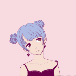 jdrwing:  purple hair girl *o* ♥