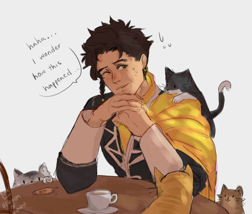 requiemofkingsart:claude with cats but it’s a secret