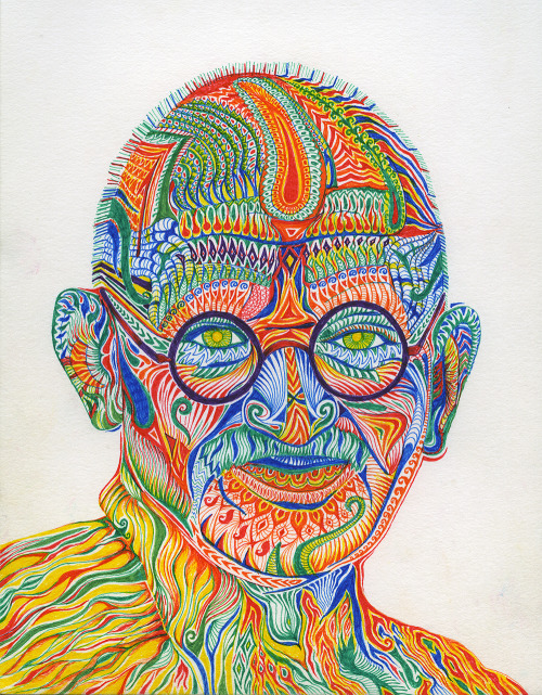 vedranmisic:‎”Gandhi” (ink markers on paper, 6” x 8”). Mahatma Gandhi Portrait.“Whatever you do will