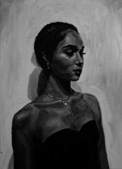 artforadults:  Portrait / 12x16&quot; / Oil on Linen Canvas by Aaron Facey Muse: Lala Baptiste