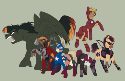 dennybutt-art:  I kind of can’t be bothered to shade these so just in case I never get around to it, here’s my sk8er ponies, as avengers. XD  Maybe I’ll shade it at some point, but I’ve been trying to finish this for over a week but haven’t