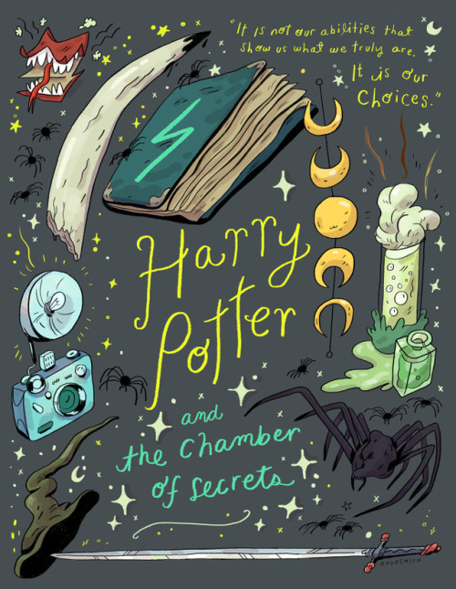 weasleypottergranger: Harry Potter movie posters. (illustrations made by  Natalie Andrewson)