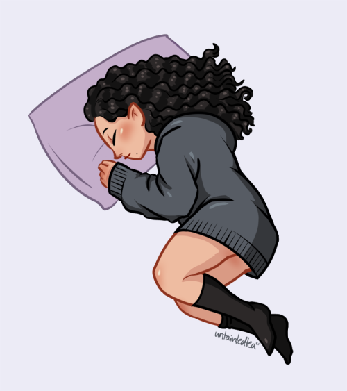 AWAL!Yennefer sleeping in Geralt’s hoodie  @yennas