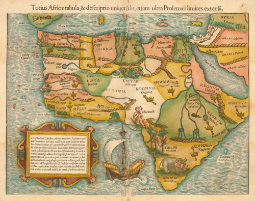 A map of Africa by Sebastian Munster circa 1554. Among the oddities of this map;Modern day Somalia i