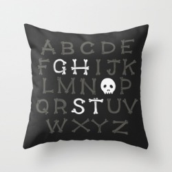  batwingdreams:  Somethin’ strange in your alphabet throw pillow, by Sarajea, in her Society6 shop.  