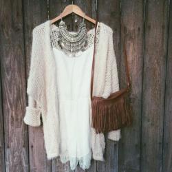 beautifulhalo-official:  click here to see: White Cardigan &&& White Mini dress