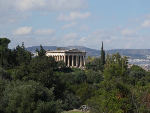 cats-of-cairo:Other stories: ancient Agora of Athens towards Acropolis, temple of Hephaestus and Sto