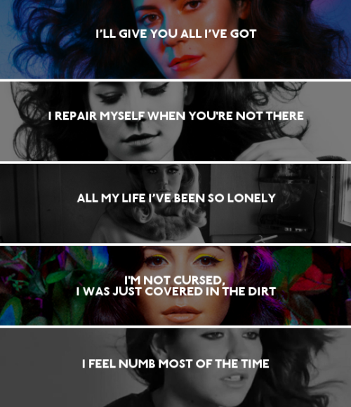 rysvision:I made a “poem” with some parts of the lyrics of all the official Songs of Marina <3Hop