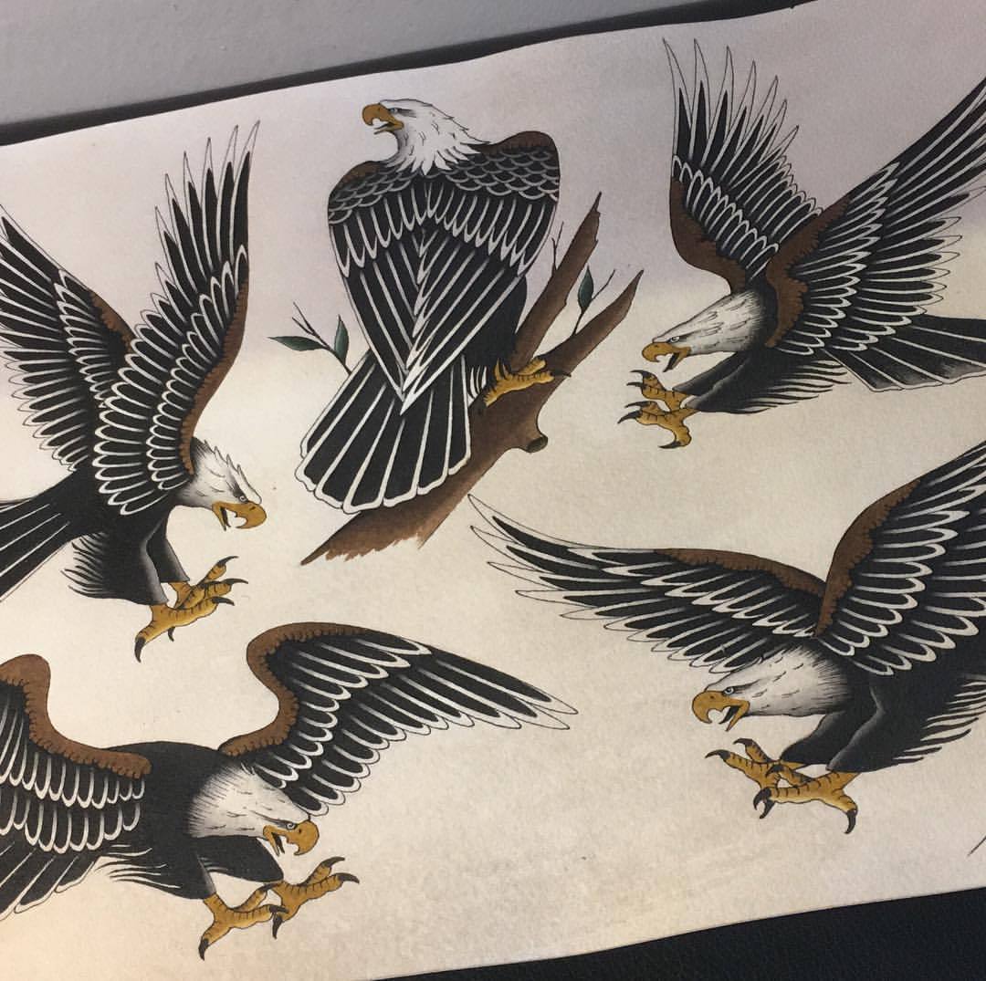 Traditional Eagle tattoo flash  Paintings by Chris Henry    Flickr