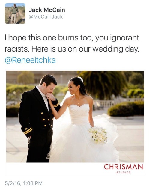 fucknofetishization:  reverseracism:  John McCain’s son, Jack McCain, responds to racists who took “offense” to the Old Navy interracial family advertisement.   Can we also talk about how that woman said “you couldn’t get a white woman”, like