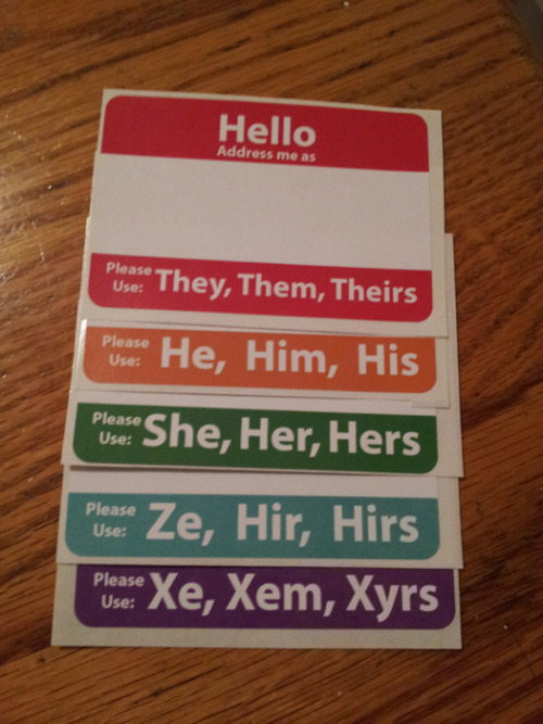 pi-ratical:  I am really, extremely, amazingly excited to announce the release of my new Hello Pronoun stickers! I posted about these on twitter last night, but I can finally talk about them at length a bit more here.  The stickers read “Hello, address