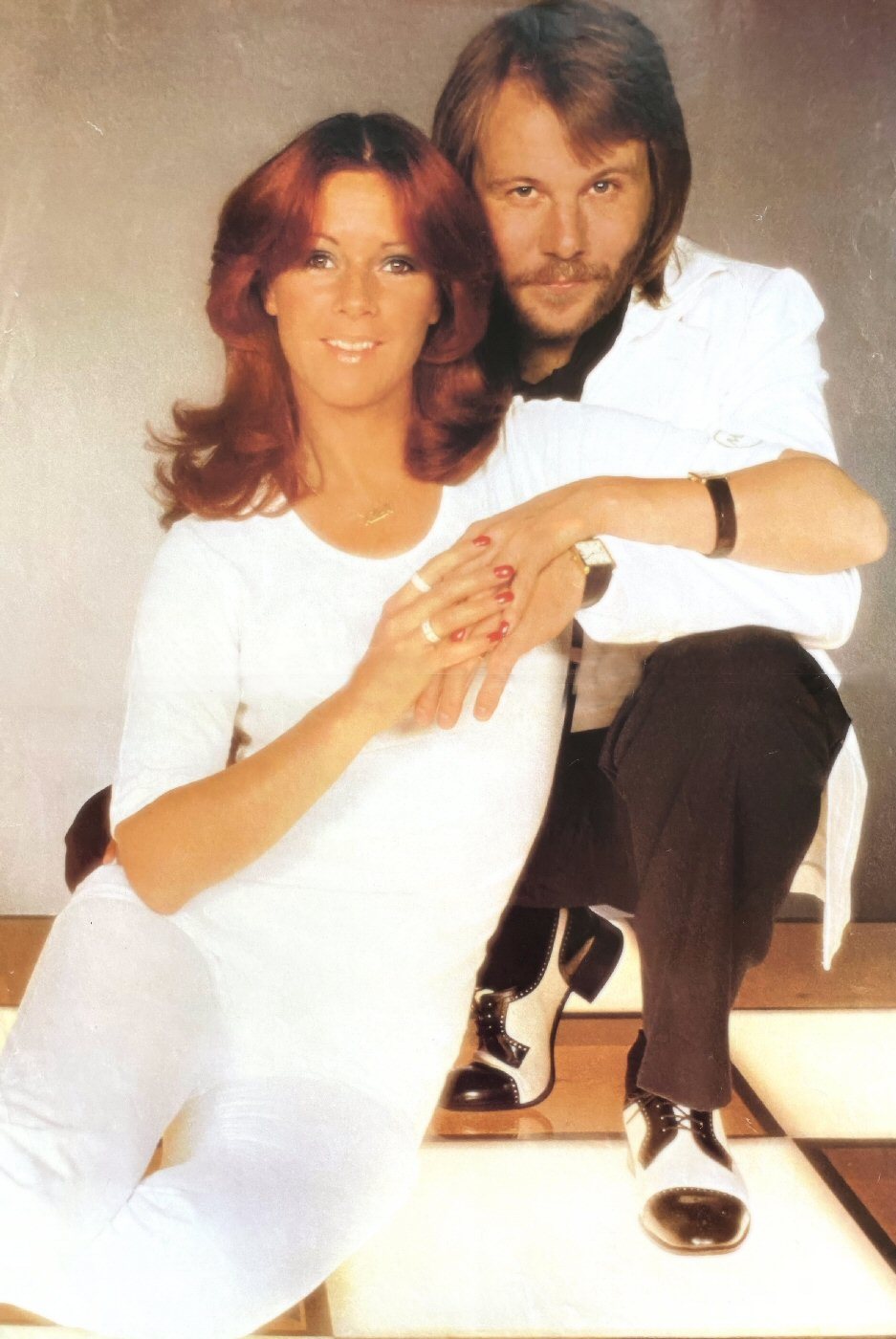 Star-crossed lovers – ABBA’s Anni-Frid Lyngstad and Benny Andersson in a 1977 photo session.
