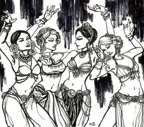 Dance Troupe.Inktober, 2017.Ink.