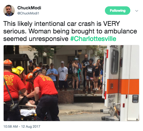 revolutionarykoolaid:  revolutionarykoolaid: revolutionarykoolaid:  revolutionarykoolaid: BREAKING NOW (8/12/17): Neo-nazis are now using vehicles to attack anti-fascist protesters in Charlottesville. Unclear how many were injured, but it appears very