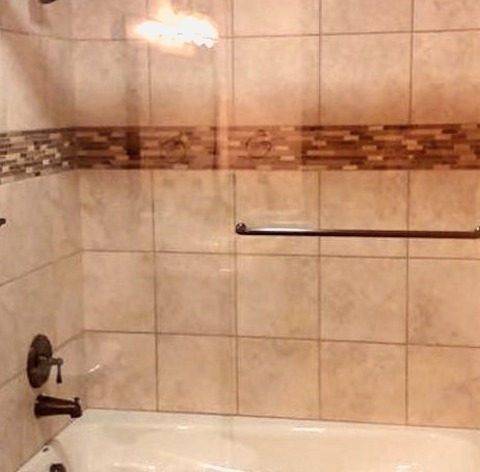 Bathroom - Traditional BathroomBathroom - Mid-sized Traditional 3/4 Beige Tile And Ceramic Tile Ceramic
