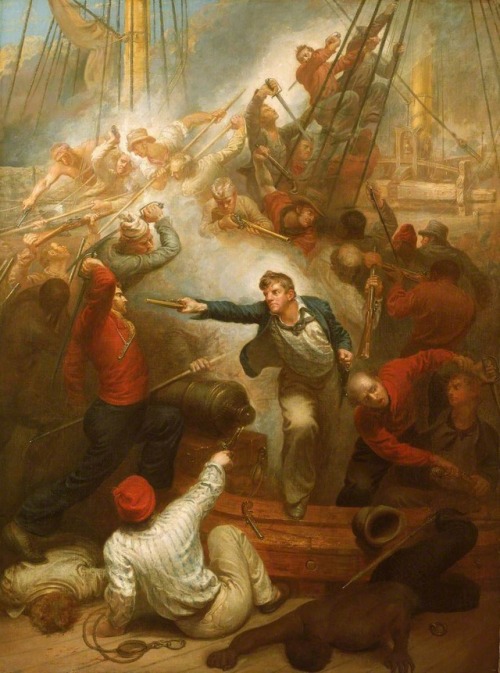 Captain William Rogers Capturing the ‘Jeune Richard’, 1 October 1807Samuel Drummond (1765–1844)