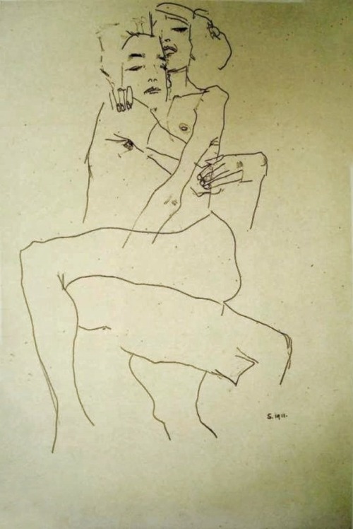 eperszajsrozsa:Milyen vonal!!!Egon Schiele, 1911 (rajz)