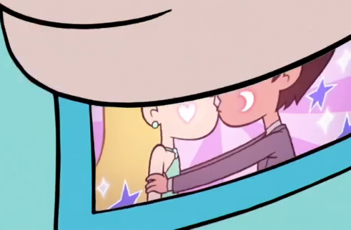 seddm:  The moment Star grabs the picture, her and Marco’s cheek begin glowing, and the the Blood Moon shines ominously in the sky. Literally, there’s a super ominous sound effect playing along with a reprise of the usual waltz.Mysterious. 