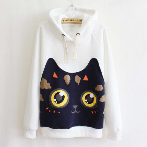 neutralis:; Cute big cat face fleece hoodie l use the code [hekochin] for 10% off ! 