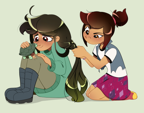 thatonedorkthatdraws: Braiding with turtles!