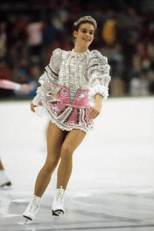 figureskatingcostumes:Katarina Witt’s short program costume at the 1984 Olympics. I can’t imagine th