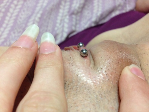yoshiluv22:  My absolute favorite piercing my vch!Gosh just looking at it makes me want to play with it 