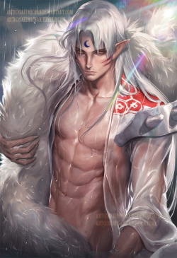 sakimichan:   male nsfw pinup .;3 lord Sesshomaru from inuyasha ! Bonus goodies via&gt; https://www.patreon.com/posts/sesshomaru-term-5437391 …    Fuck, this made me realize that I still have a man crush on him. He&rsquo;s fucking awesome and ten year