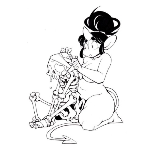 jon-bliss: #inktober day 20 - Breakable~ - #illustration #inktober2018 #cute #pinup #girl #monochrom
