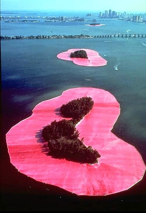 nobrashfestivity:  Christo and Jeanne-Claude (  Christo Vladimirov Javacheff and Jeanne-Claude Denat de Guillebon ), Surrounded  Islands near Miami