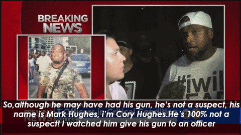 blackmattersus:Black man is blamed for the shootings, although he gave his gun to an officer at the 