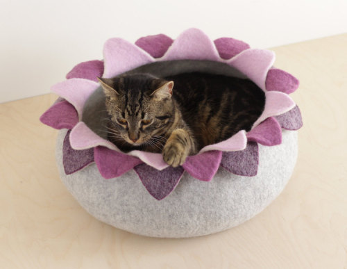 mymodernmet:Handfelted Cat “Caves” Give Felines a Cozy Place to Curl Up