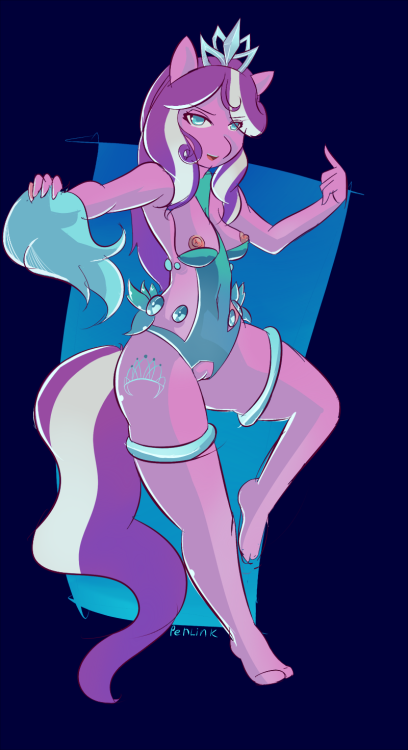 Colored in lineart from the 30 minute challenge of diamond tiara’s performance for  the Equestrian Games……..