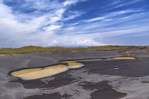 Wikipedia picture of the day on August 14, 2021: View of three volcanoes (Avachinsky, Koryaksky, and