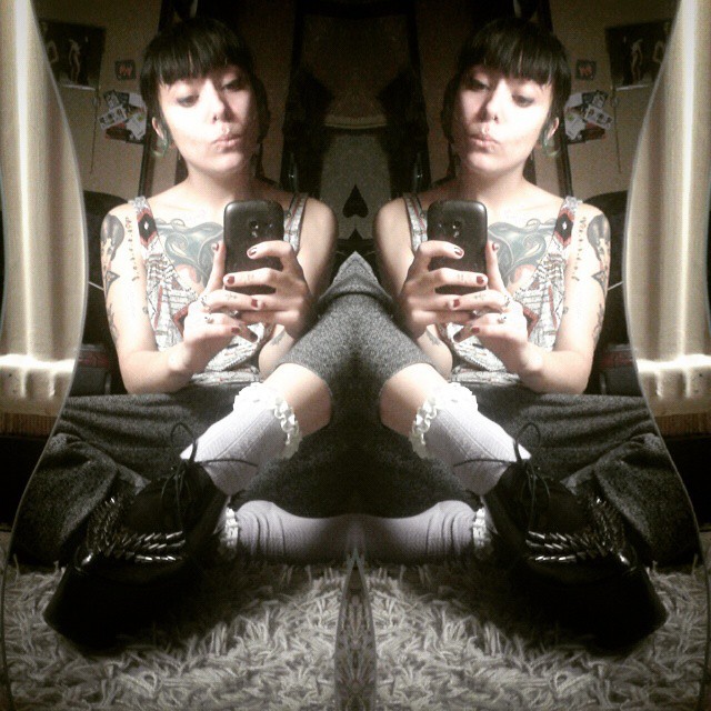 scyllasm:  In love with my @jeffreycampbell spiked shoes. I feel like an mighty,