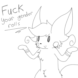 ask-firefly-the-raichu:  I’ll do what I want regardless of gender  You go, Pokegirl~! ^w^