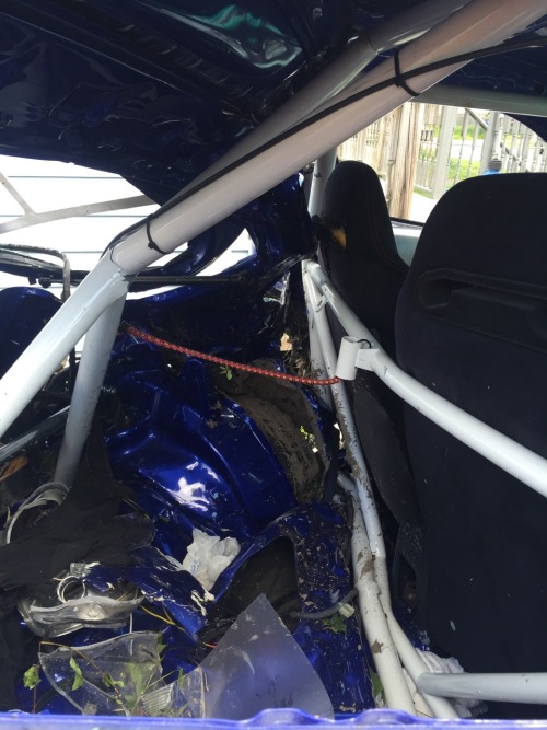 Last night was a bad night for one of my good friends … The wind picked the rear of the car up and when it slammed back down he lost control .. The roll cage saved his life .. Cars are replaceable lives aren’t