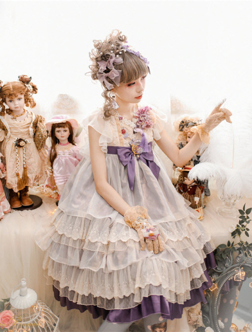 lolita-wardrobe:  New Release: 【-Angel’s Gift-】 Vintage #ClassicLolita JSK◆ Shopping Link >>> https://lolitawardrobe.com/baby-ponytail-angels-gift-vintage-classic-lolita-jsk_p4866.html