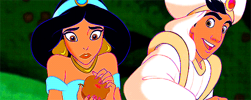 rubyslucas:  aladdin trivia: 2/12“aladdin throws an apple to jasmine several times throughout the movie, including when they fly over greece on the magic carpet ride. in ancient greece, throwing an apple to a woman is considered a marriage proposal.”