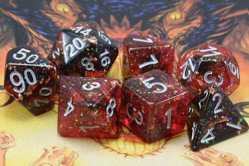 darkelfdice:  Embers dice are smokin’ hot