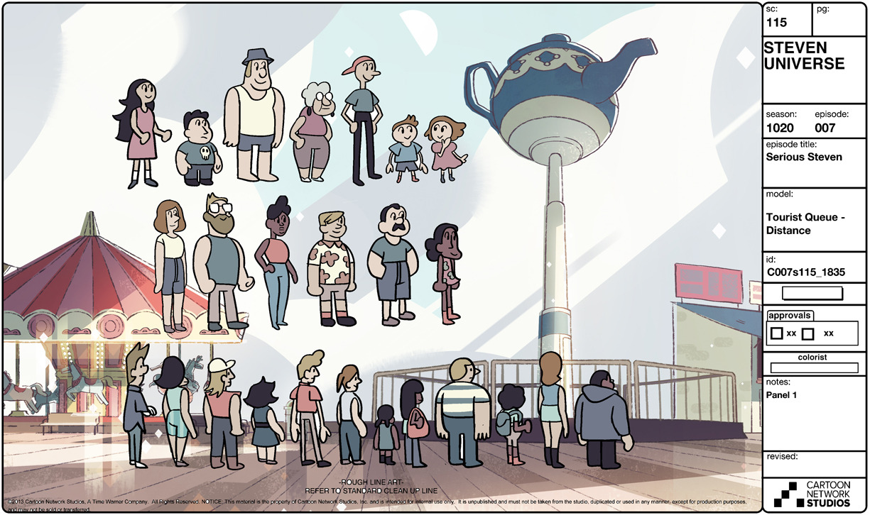 A selection of Character, Prop, and Effect designs from the Steven Universe episode: “Serious