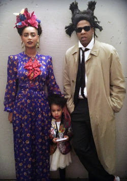 beyoncefashionstyle:  Beyoncé as Frida Kahlo x Blue Ivy as Picasso Baby x Jay Z as Basquiat 