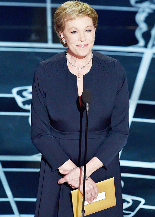 amyadams-archive: Julie Andrews speaks onstage during the 87th Annual Academy Awards at Dolby Theatre on February 22, 2015 in Hollywood, California  