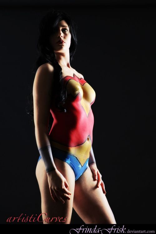 nude-superheroines:  Wonder Woman bodyart