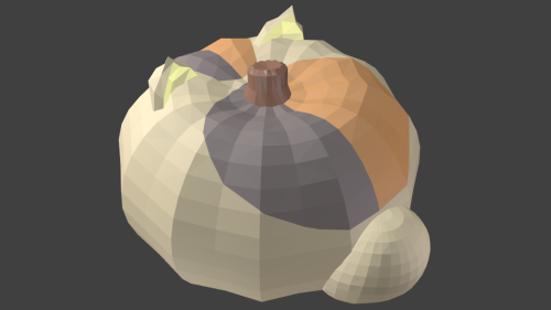 I FORGOT TO POST THIS FOR HALLOWEEN look at this spooky pumpkin nyanko i made in blender!! hes my fr