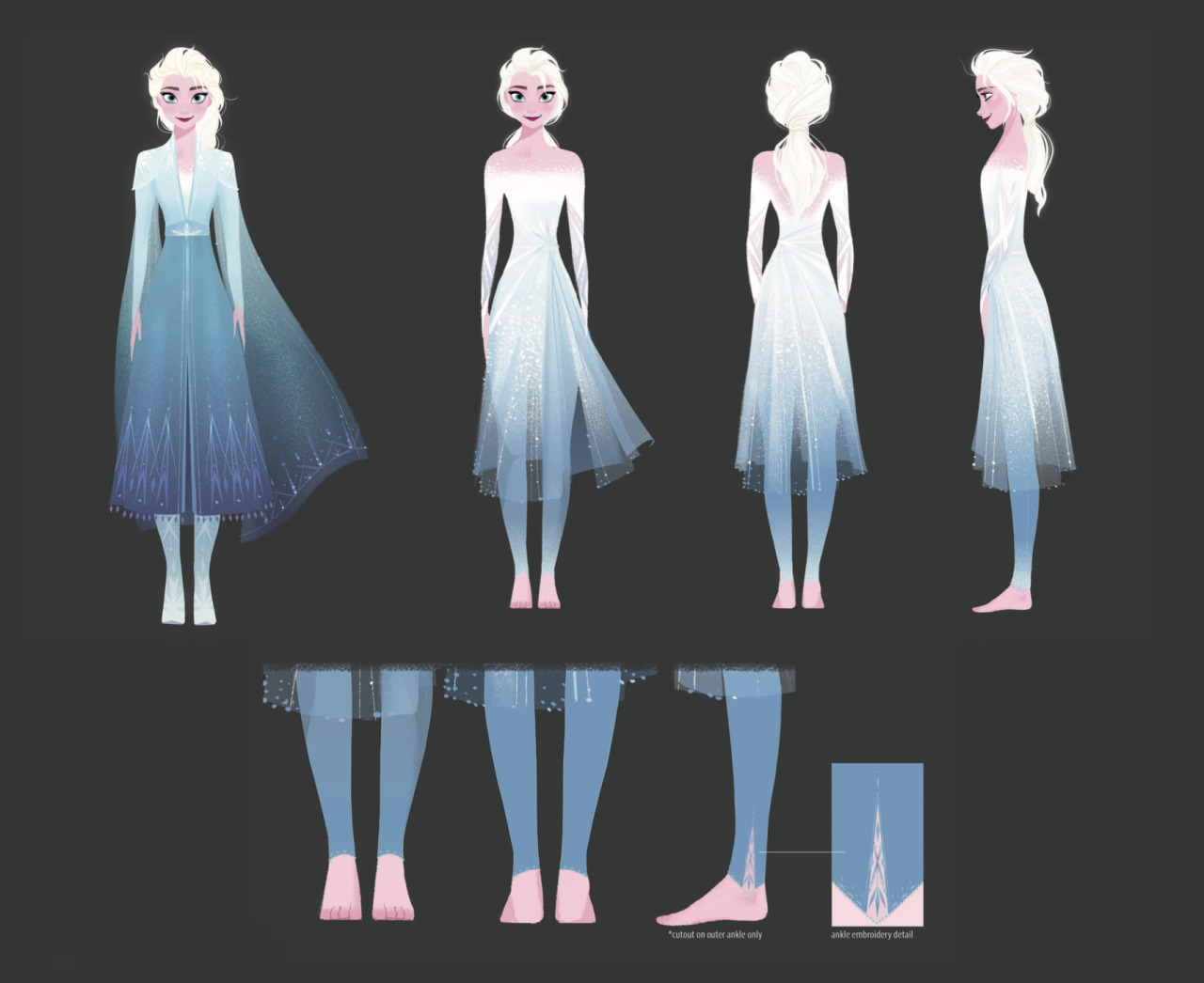 ☆彡 : scurviesdisneyblog: Elsa's costume designs by